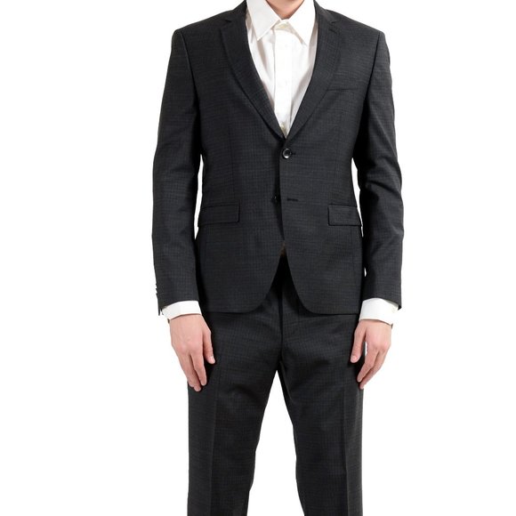 Hugo Boss "Reymond/Wenten" Wool Gray Plaid Suit - Picture 1 of 12